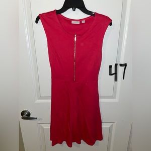 NYCO - cotton front zip pink dress XS